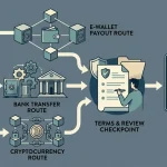 Payout checklist showing verification, payout method, terms check and withdrawal request tracking